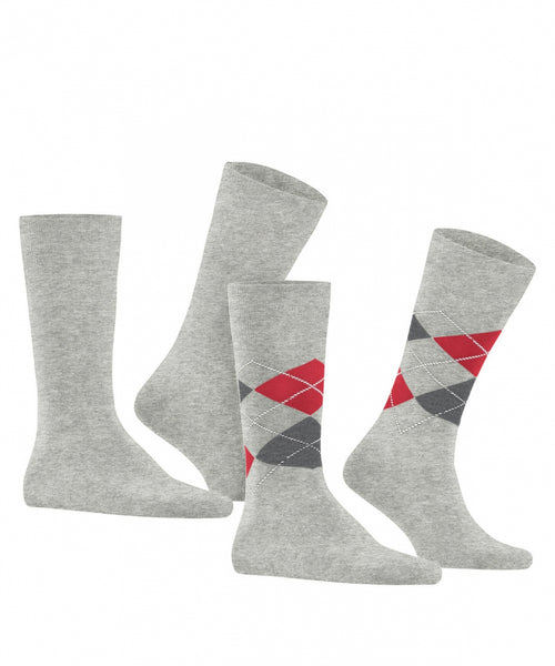 Everyday Argyle Mix 2-Pack Heren Sokken | Grijs