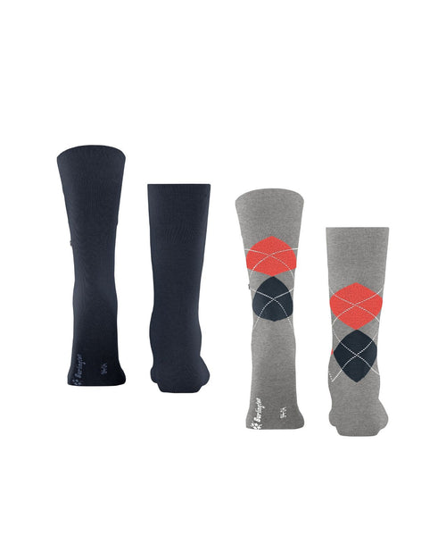 Everyday Argyle Mix 2-Pack Heren Sokken | Grijs