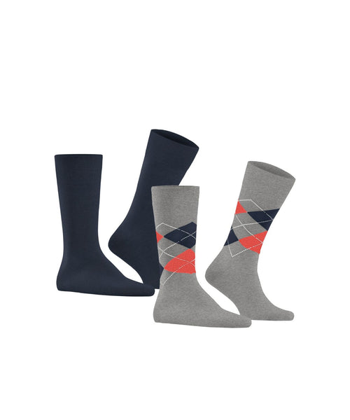 Everyday Argyle Mix 2-Pack Heren Sokken | Grijs