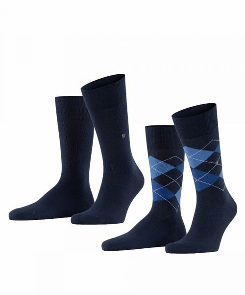 Everyday Argyle Mix 2-Pack Heren Sokken | Blauw