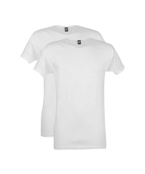 T-shirt 2-pack smalle V-Hals | Wit