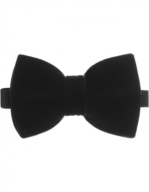 Fluweel velour bowtie | Navy Blauw