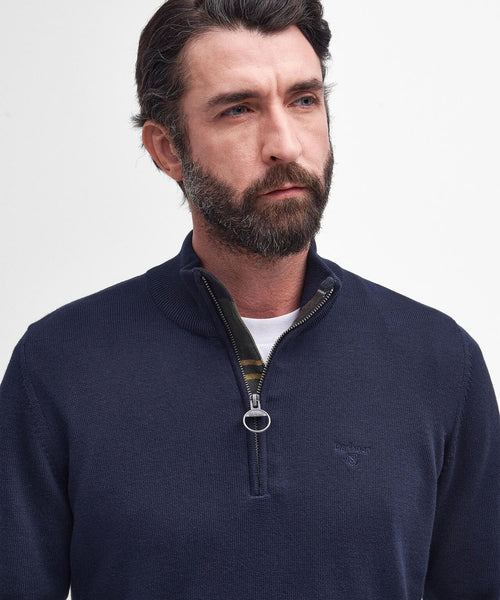 Barbour Cotton Half Zip Pullover | Navy Blue