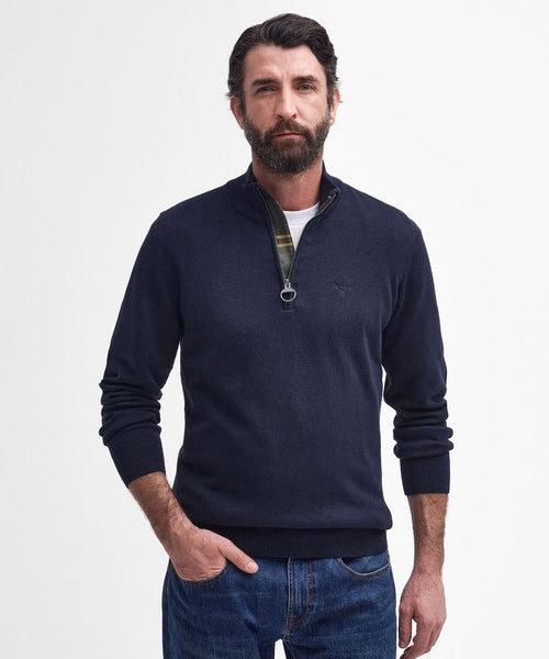 Barbour Cotton Half Zip Pullover | Navy Blue