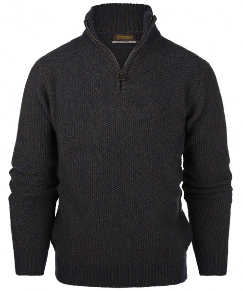 Pullover met rits | Blauw