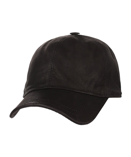 Baseball Cap Leer | Zwart