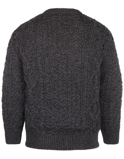 Pullover Aran ronde hals | Antraciet Grijs