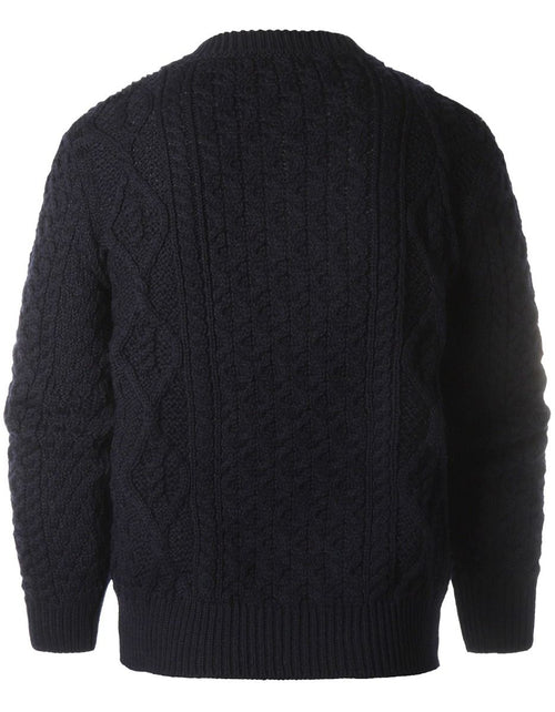 Pullover Aran ronde hals | Navy Blauw