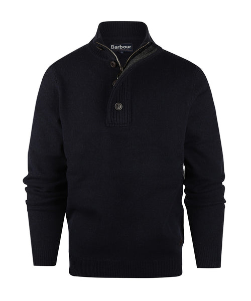 Pullover met rits en knoopsluiting | Navy Blauw