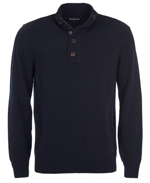 Pullover met rits en knoopsluiting | Navy Blauw