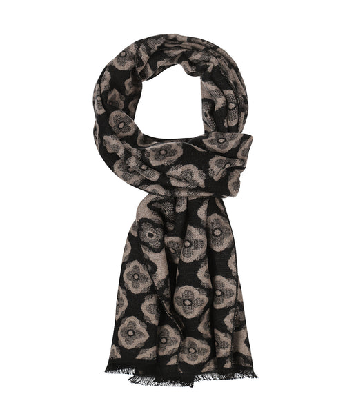 Viscose Scarf with classic Print | Grey