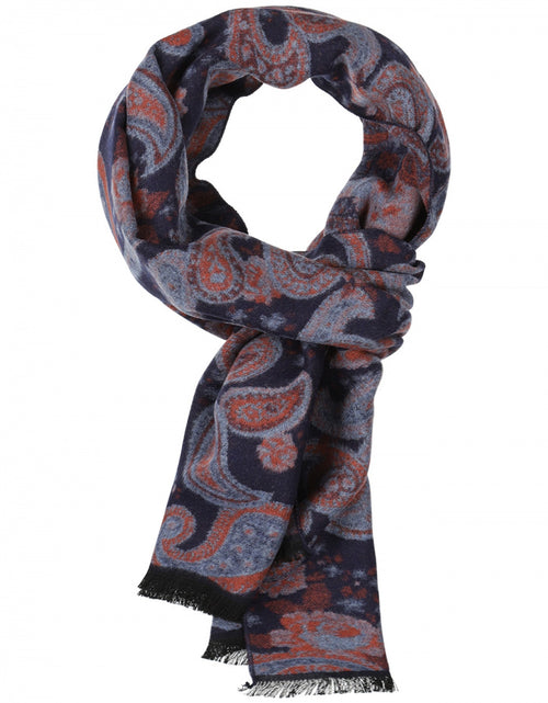 Viscose Scarf with classic Print | Blue