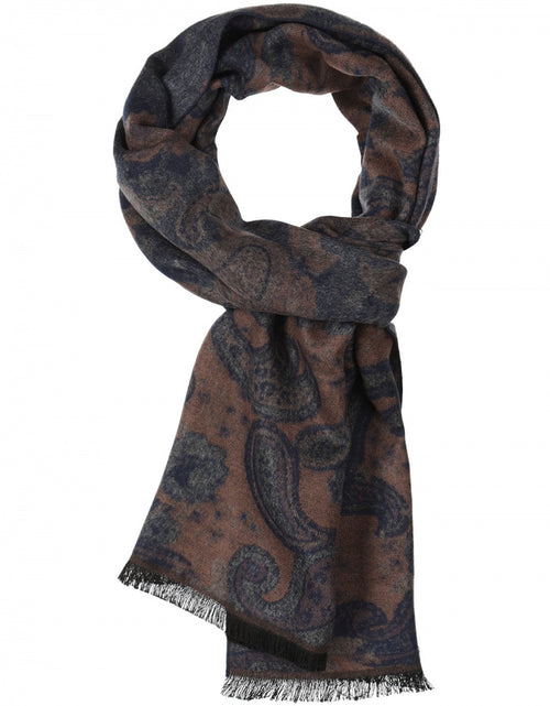 Viscose Scarf with classic Print | Brown