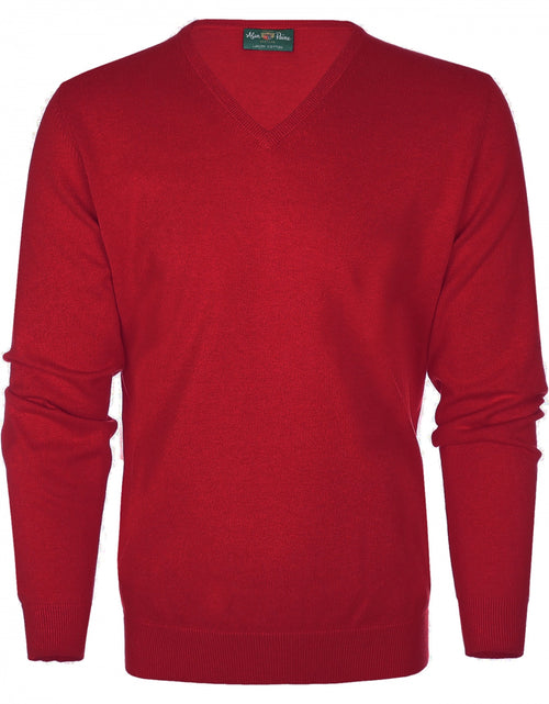 Pullover Cotton/Cashmere v-hals | Rood