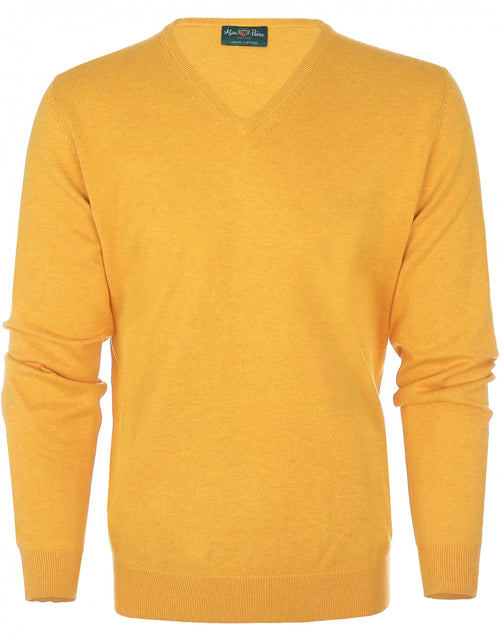 Pullover Cotton/Cashmere v-hals | Geel