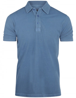 Polo washed korte mouw | Blauw