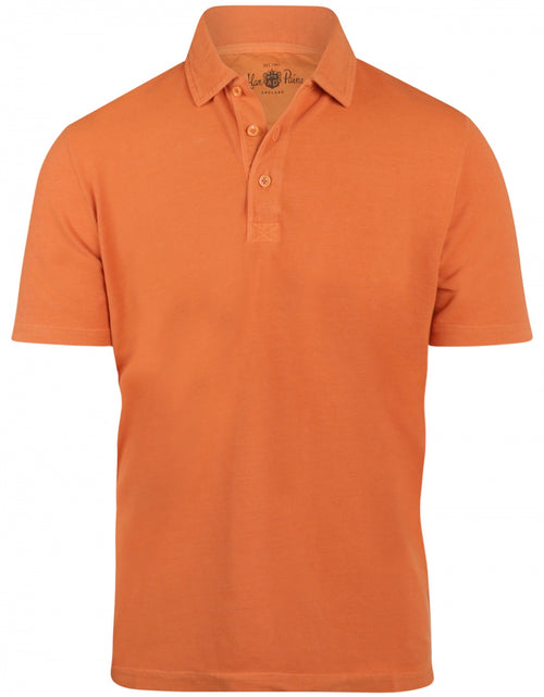 Polo washed korte mouw | Oranje