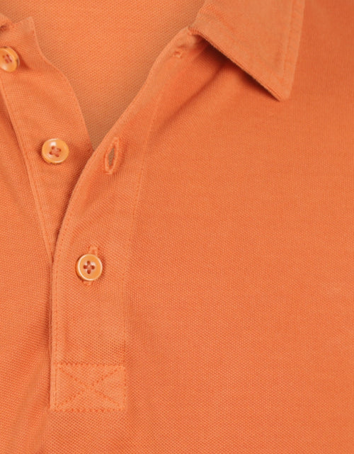 Polo washed korte mouw | Oranje