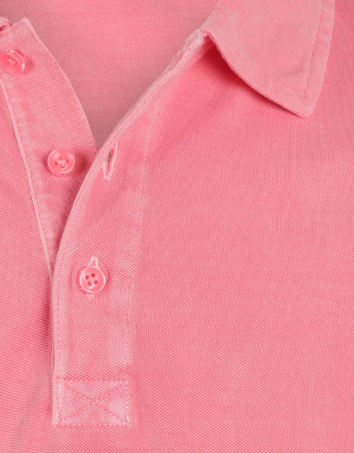 Polo washed korte mouw | Roze