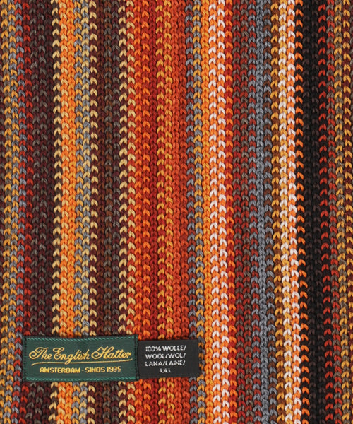 Scarf wool knitted 180x26 | Orange