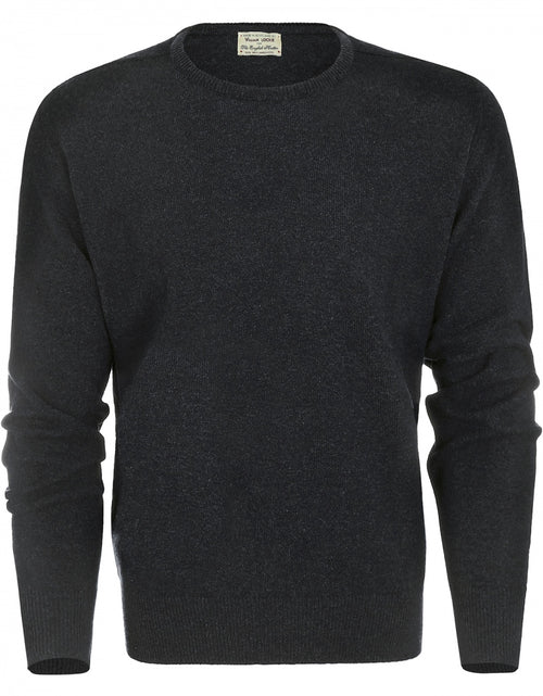 William Lockie Round Neck Lambswool Pullover | Charcoal