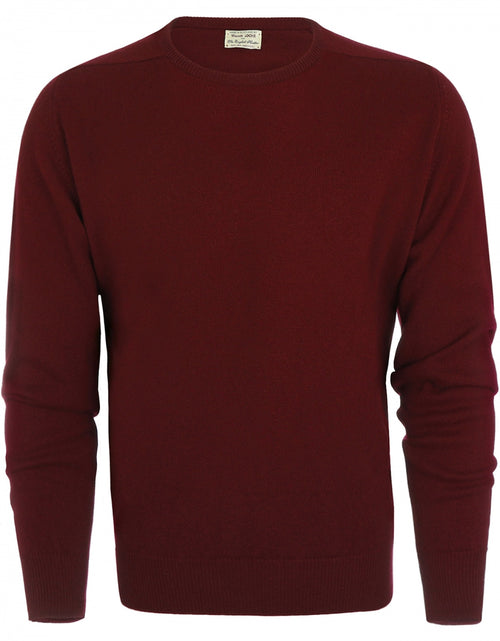 William Lockie Round Neck Lambswool Pullover | Bordeaux