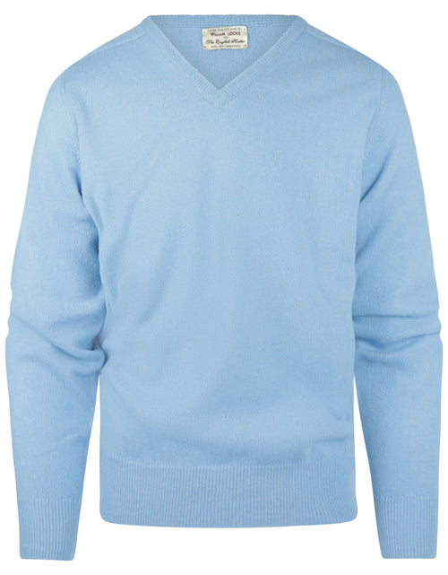 William Lockie Pullover Lamswol V-hals | Blue Sky