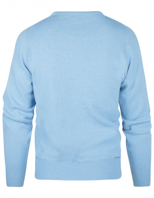 William Lockie Pullover Lamswol V-hals | Blue Sky