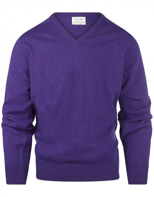 William Lockie V-neck Lambswool Pullover | Jacaranda