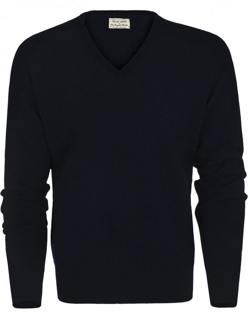 William Lockie Pullover Lamswol V-hals | Navy