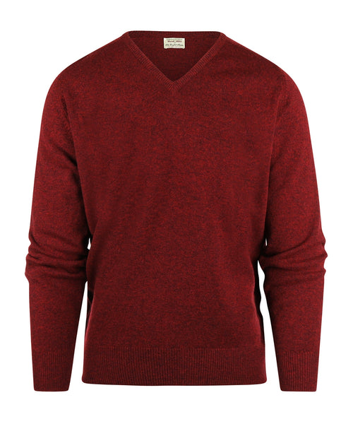 William Lockie Pullover Lamswol V-hals | Red Velvet