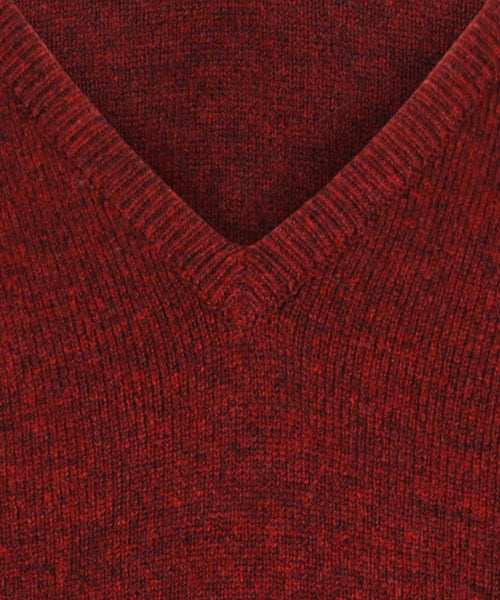 William Lockie Pullover Lamswol V-hals | Red Velvet