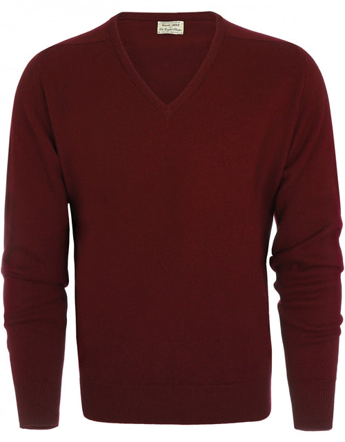 William Lockie Pullover Lamswol V-hals | Bordeaux