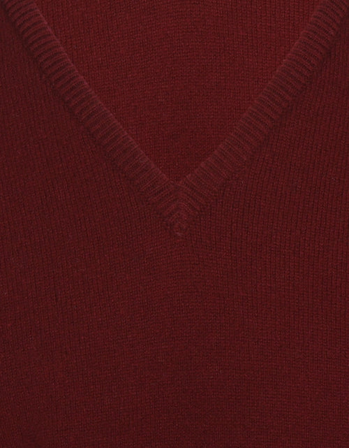 William Lockie Pullover Lamswol V-hals | Bordeaux