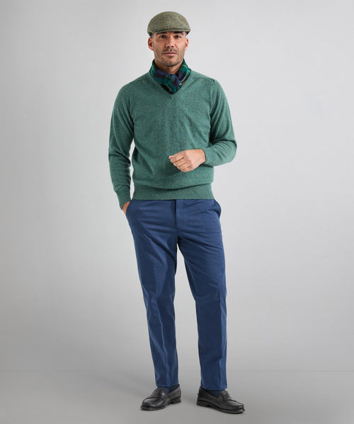 William Lockie Pullover Lamswol V-hals | Moorland