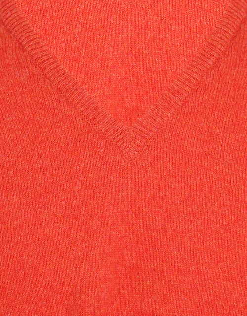 William Lockie Pullover Lambswool V-neck | Inferno