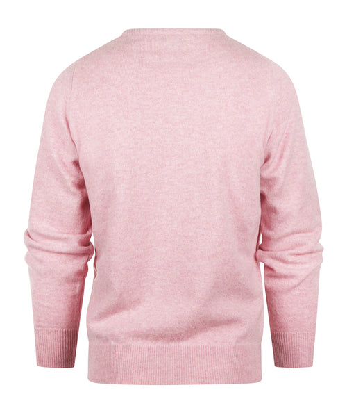 William Lockie V-neck Lambswool Sweater | Pink