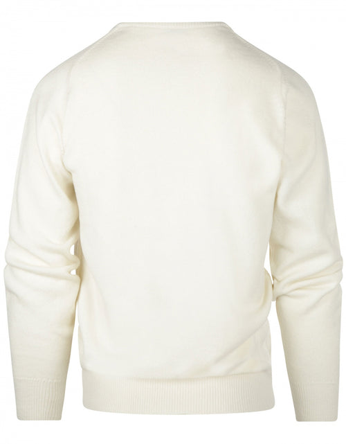 William Lockie Pullover Lamswol V-hals | Ecru