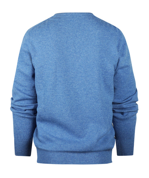 Pullover Lamswol dutch fit v-hals | Blauw