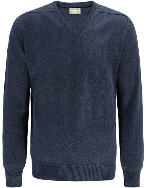 Pullover Lamswol dutch fit v-hals | Oxford Blue