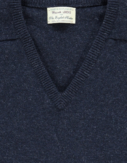 Pullover Lamswol dutch fit v-hals | Oxford Blue