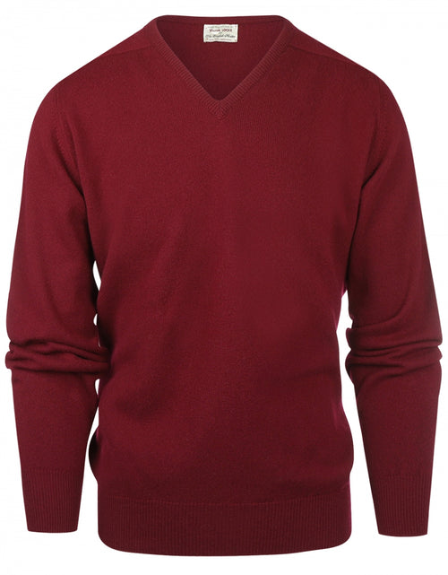 Pullover Lamswol dutch fit v-hals | Bordeaux