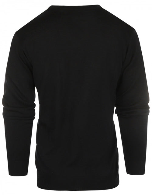 Pullover merino wol v-hals | Zwart