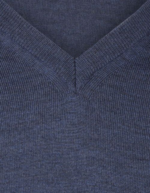 Pullover merino wol v-hals | Light Indigo