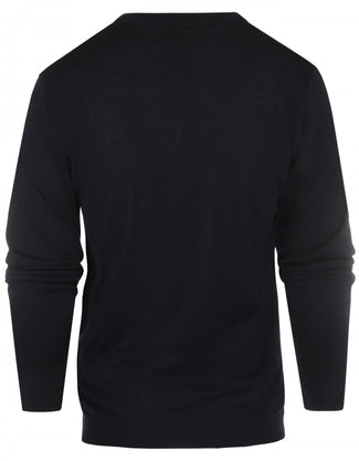 Pullover merino wol v-hals | Navy