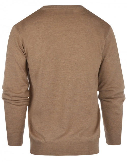 Pullover merino wol v-hals | Camel