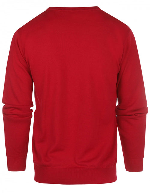 Pullover merino wol v-hals | Rood