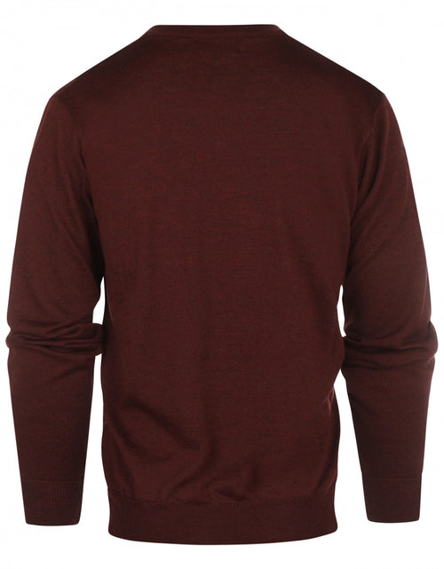 Pullover merino wol v-hals | Bordeaux