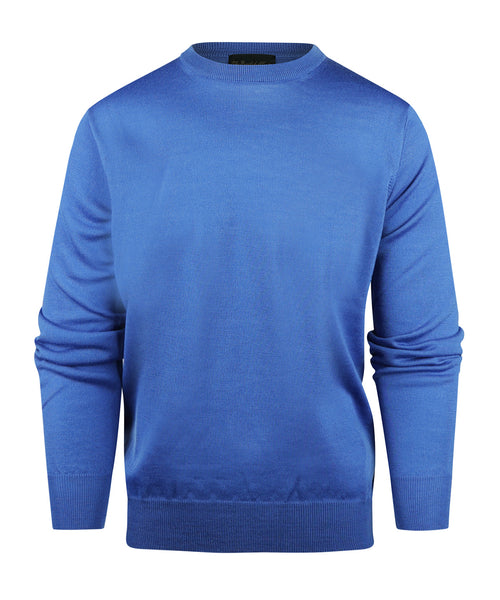 Pullover Merino wol ronde hals | Blauw