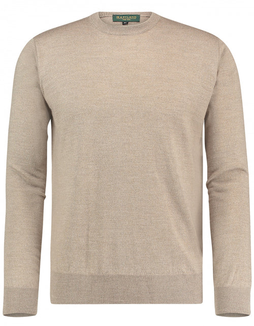 Pullover Merino wol ronde hals | Donker Beige